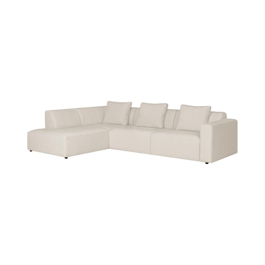 OTELLO LUX Hjørnesofa med endeavslutning i Beige/natur