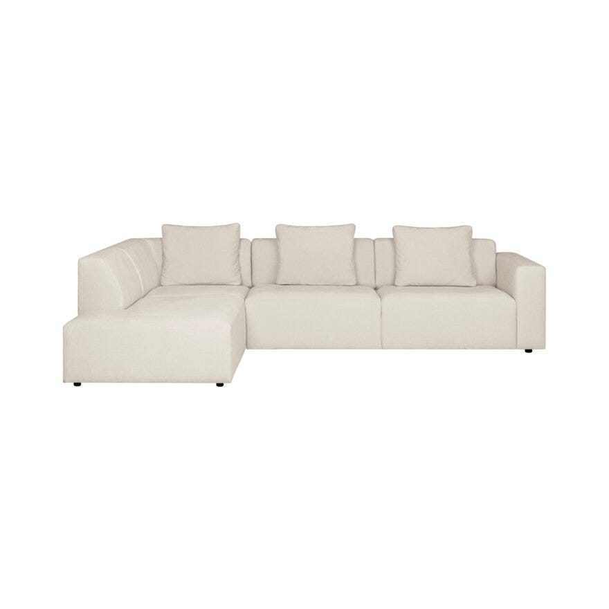 OTELLO LUX Hjørnesofa med endeavslutning i Beige/natur