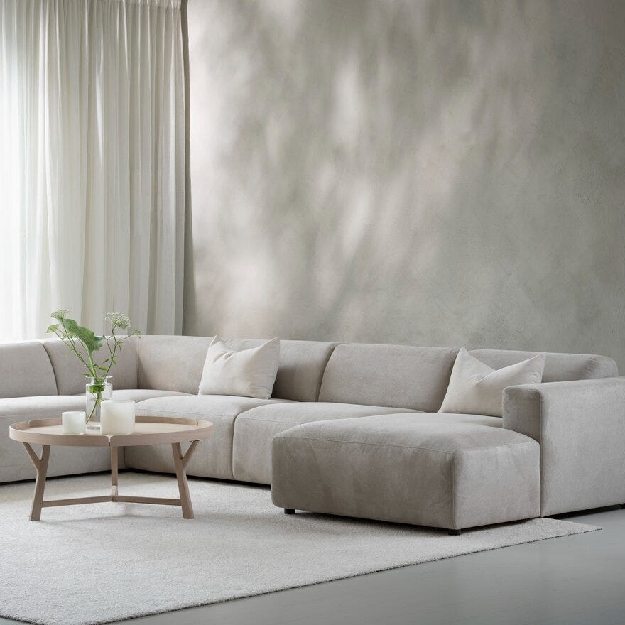 OTELLO Hjørnesofa i Beige/natur