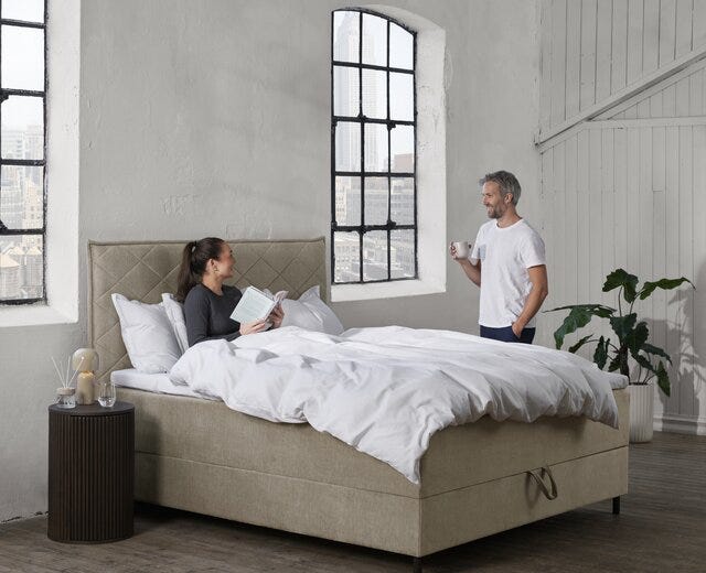 Zen ROMA Seng med oppbevaring 120x200 cm i Beige/natur