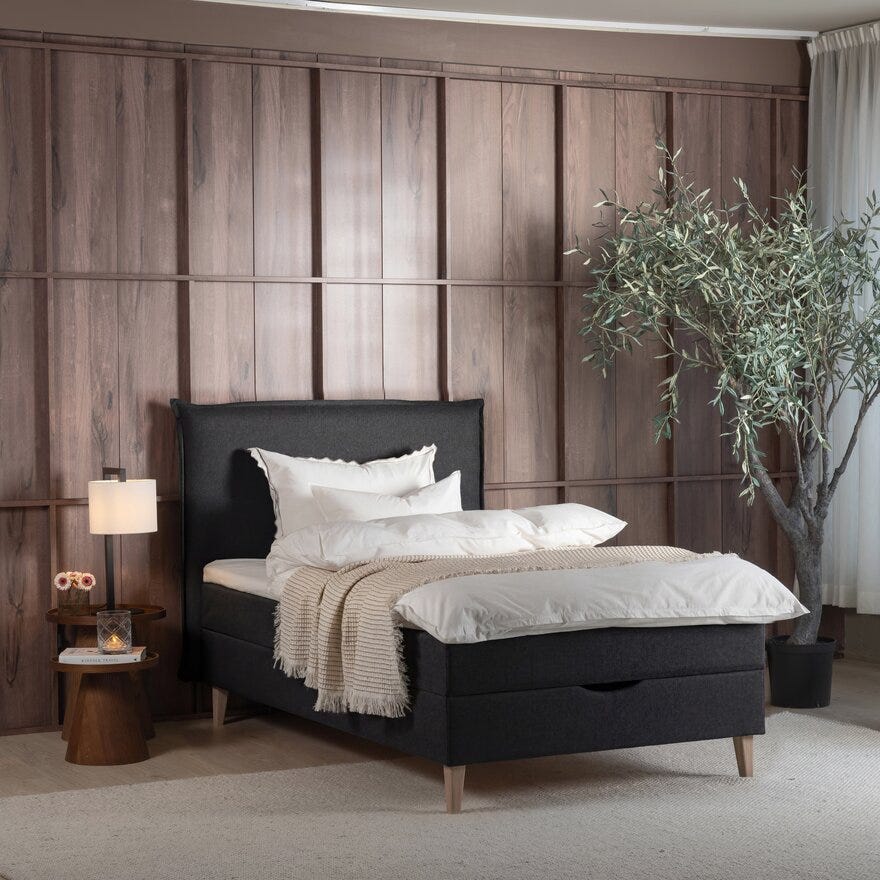 Zen STOCKHOLM Seng med oppbevaring 90x200 cm i Svart