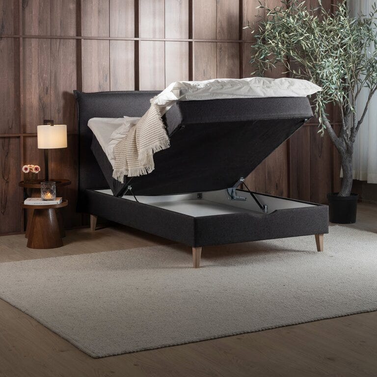 Zen STOCKHOLM Seng med oppbevaring 90x200 cm i Svart