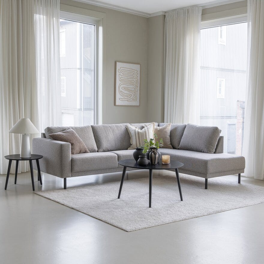 TELLUS Hjørnesofa i Brun