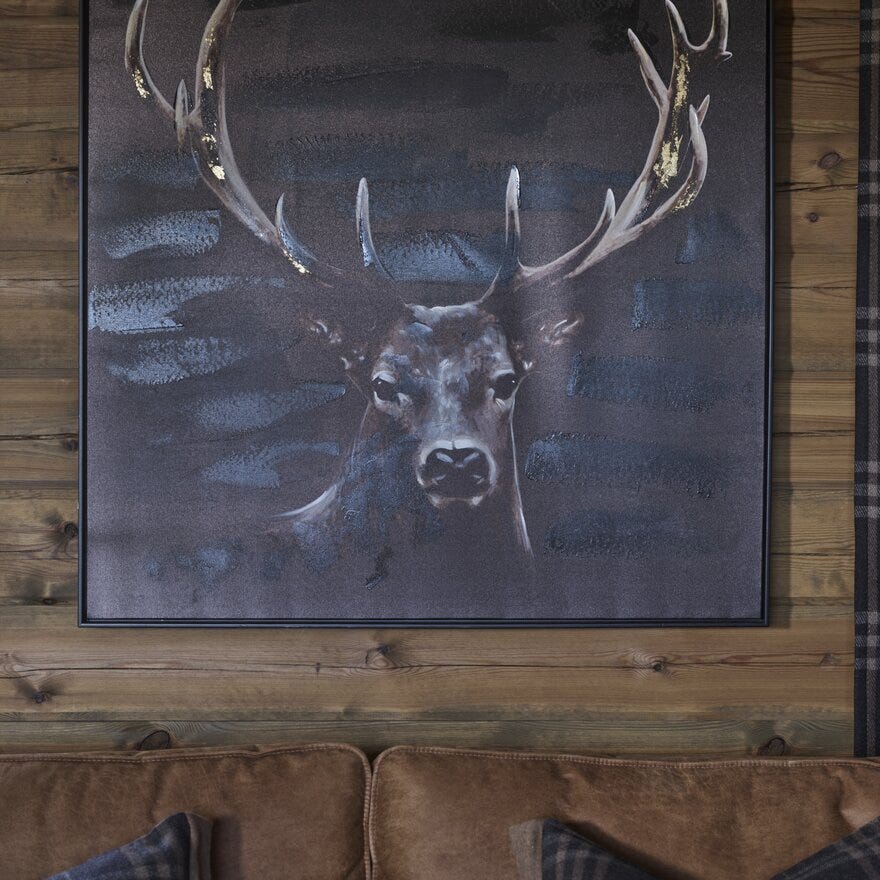 HJORT Oljemaleri 100x100 cm i Beige/natur