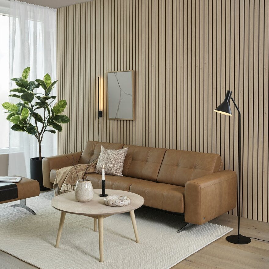 ØLAND Sofabord Ø90 cm i Beige/natur