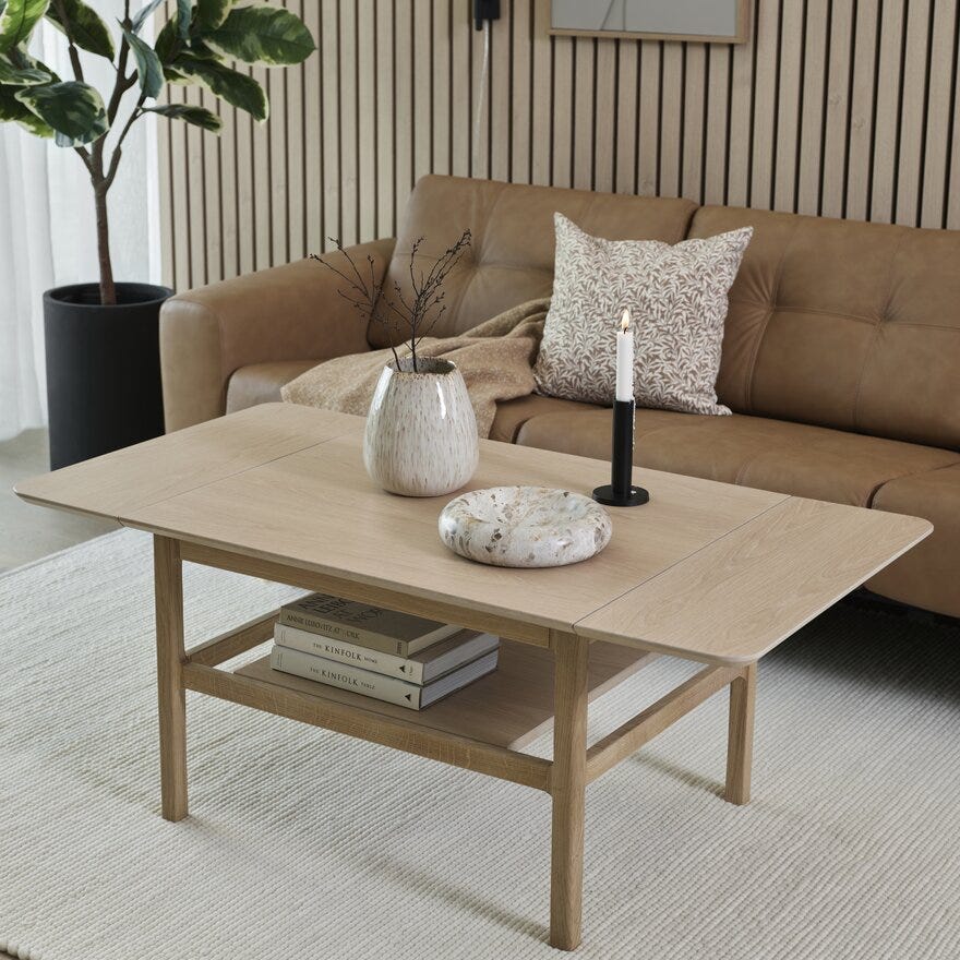 Kleppe LEAF Sofabord 70x135 cm i Beige/natur