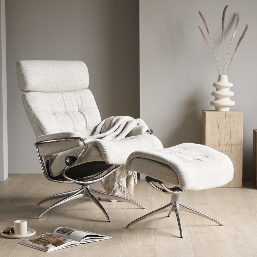 Stressless ERIK Fotskammel i Beige/natur