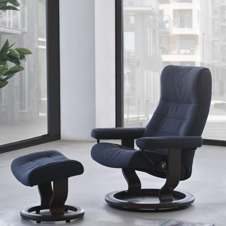 Stressless OPAL Hvilestol med fotskammel i Blå