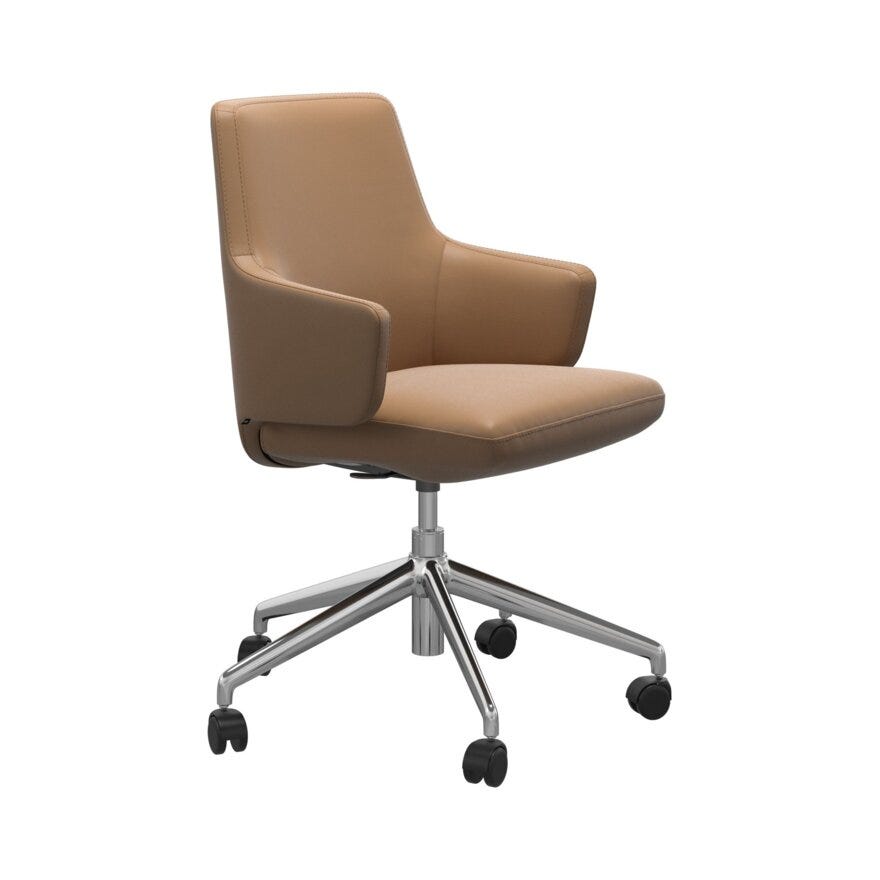 Stressless VANILLA (L) Kontorstol med armlene Lav i Brun
