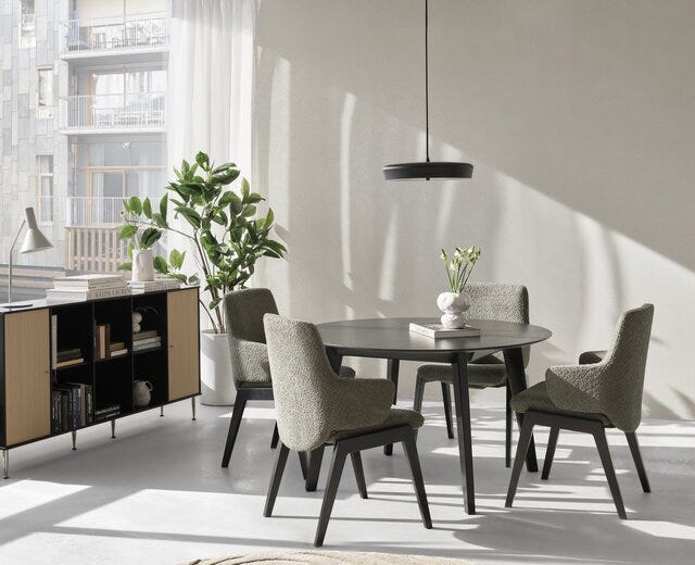 Stressless VENETO Rundt spisebord Ø125 cm i Svart