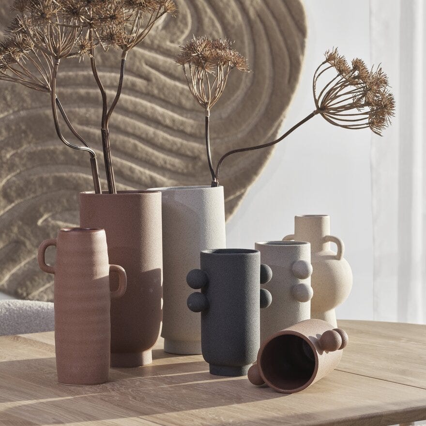 SANDY Vase H20 cm i Grå