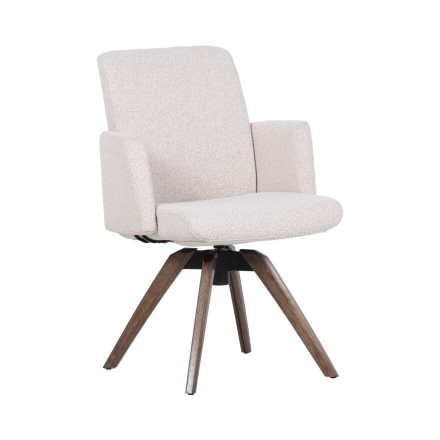 COMFY Spisestol med armlene i Beige/natur