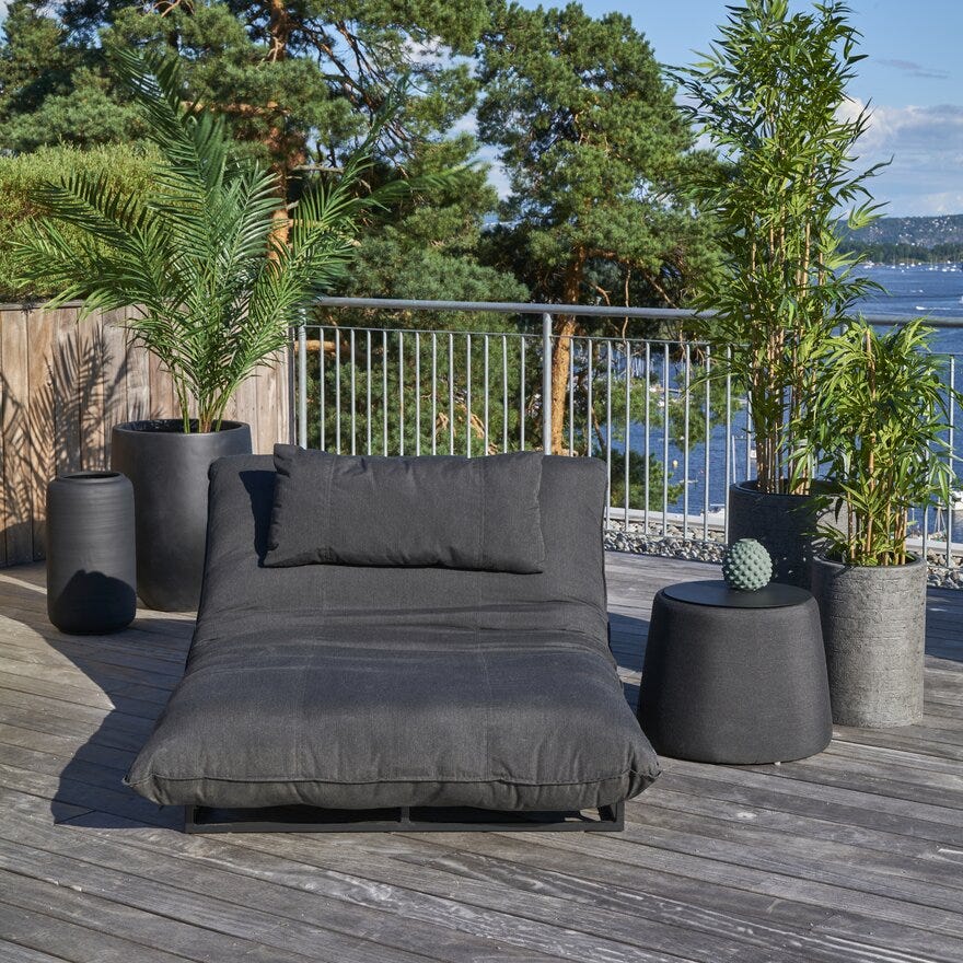 Divano Lounge CORAL Solseng 115x196 cm i Svart