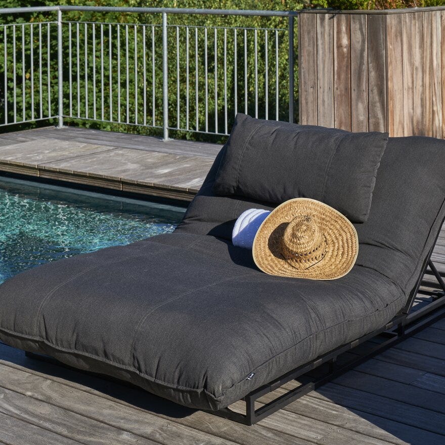 Divano Lounge CORAL Solseng 115x196 cm i Svart