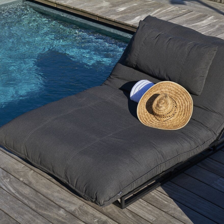 Divano Lounge CORAL Solseng 115x196 cm i Svart