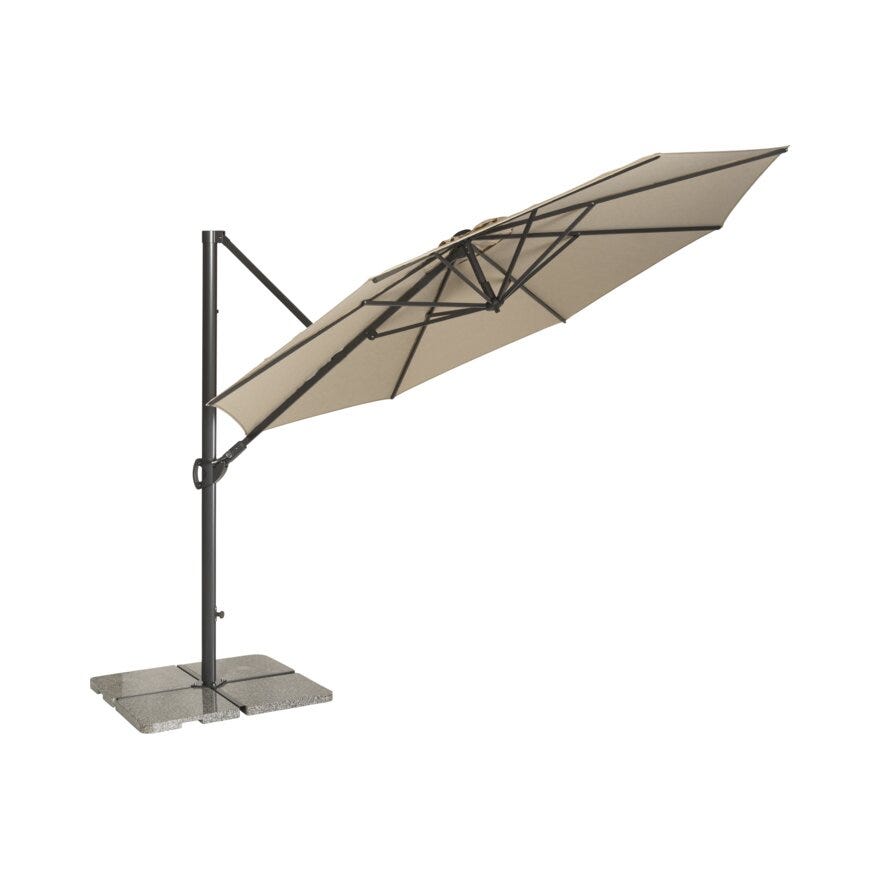 Hartman LUNA Sideparasoll Ø300 cm i Beige/natur