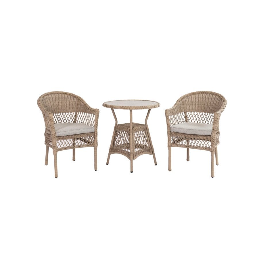 NORA Kafesett med bord i Beige/natur