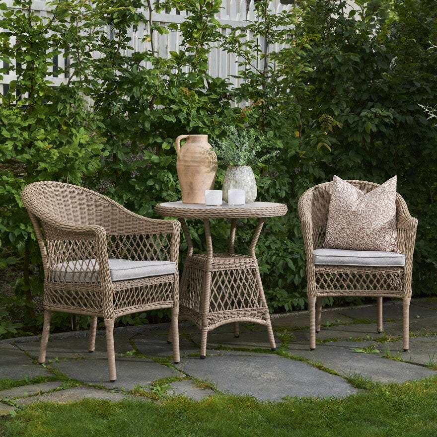 NORA Kafesett med bord i Beige/natur
