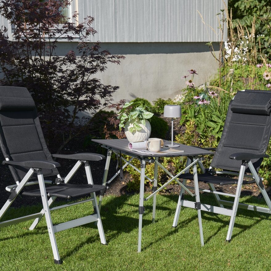 SIENA Campingbord 57x90 cm i Svart
