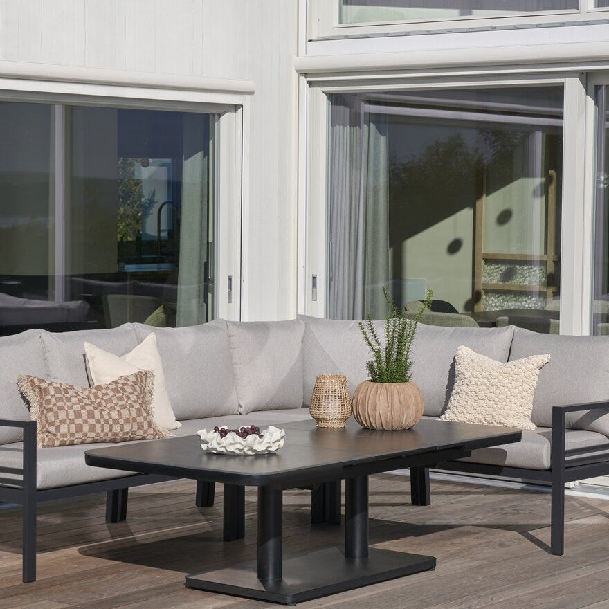 VARA Sofabord 90x140/180 cm i Svart