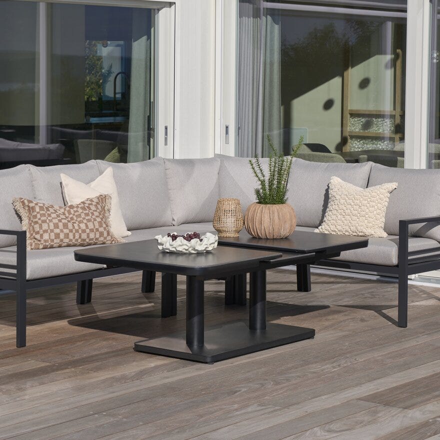 VARA Sofabord 90x140/180 cm i Svart