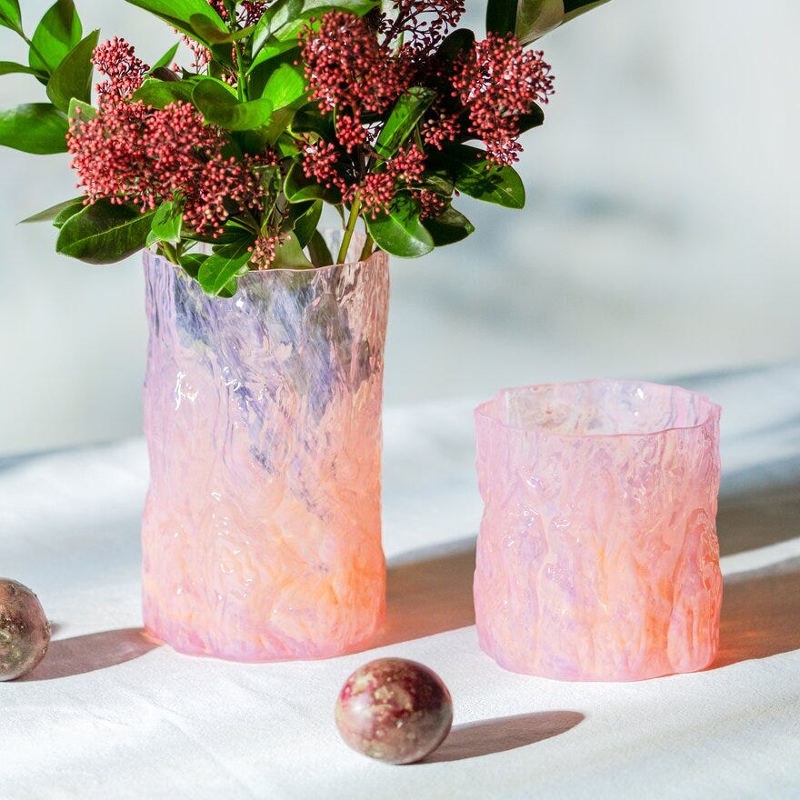 Magnor BARK Vase H12 cm i Rosa