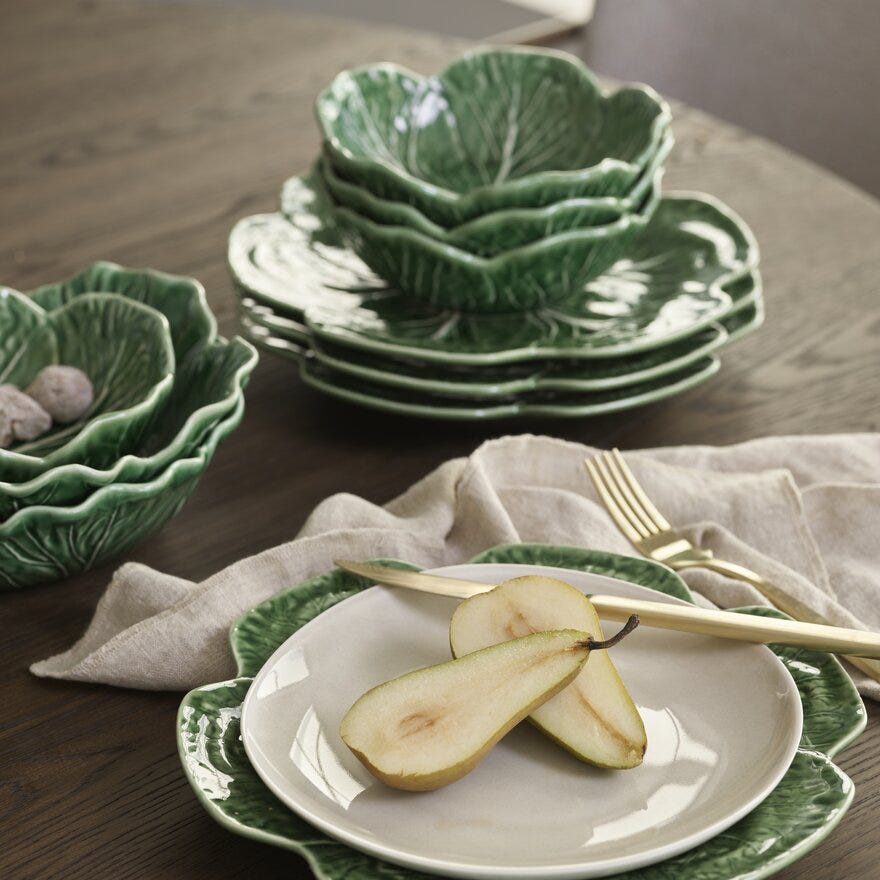 Bordallo Pinheiro CABBAGE Middagstallerken Ø26.5 cm i Grønn