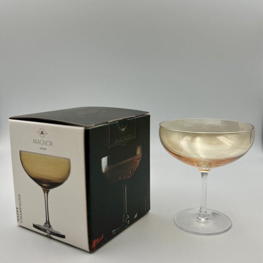 Magnor HAPPY Champagneglass CL28 cm i Gul