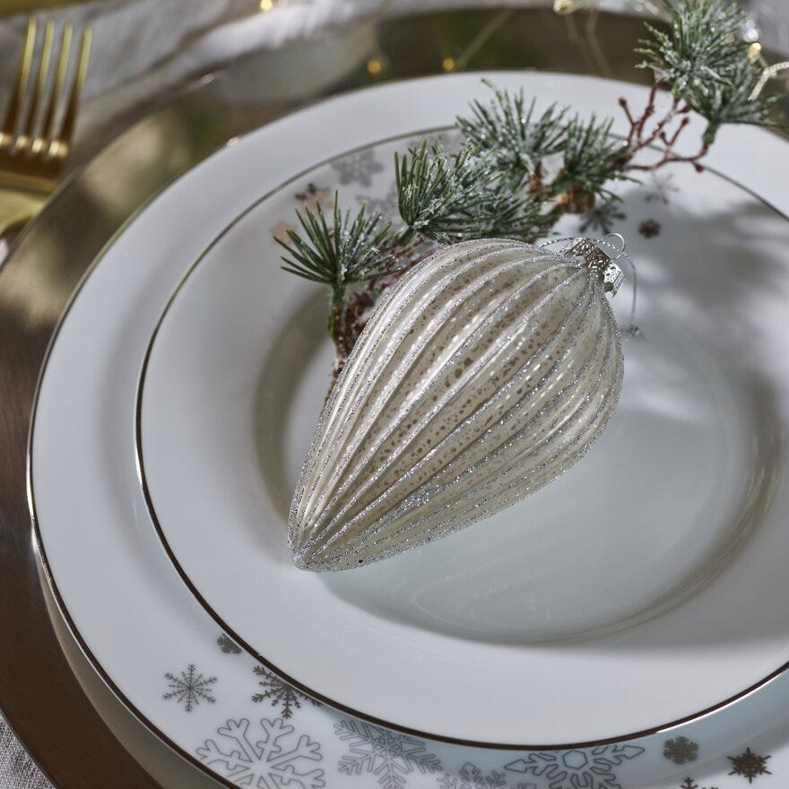 ELEGANT Julekule 7.6x7.6 cm i Hvit