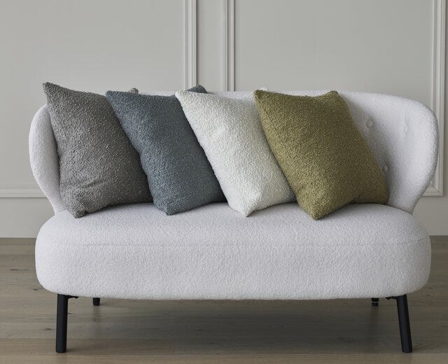 Jakobsdals BOUCLE MOMENT Pynteputetrekk 50x50 cm i Grønn