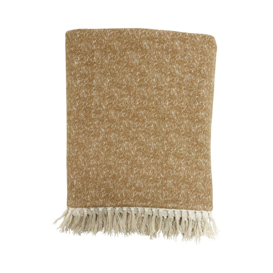 Boel & Jan FRANKE Pledd Frynser 130x170 cm i Beige/natur