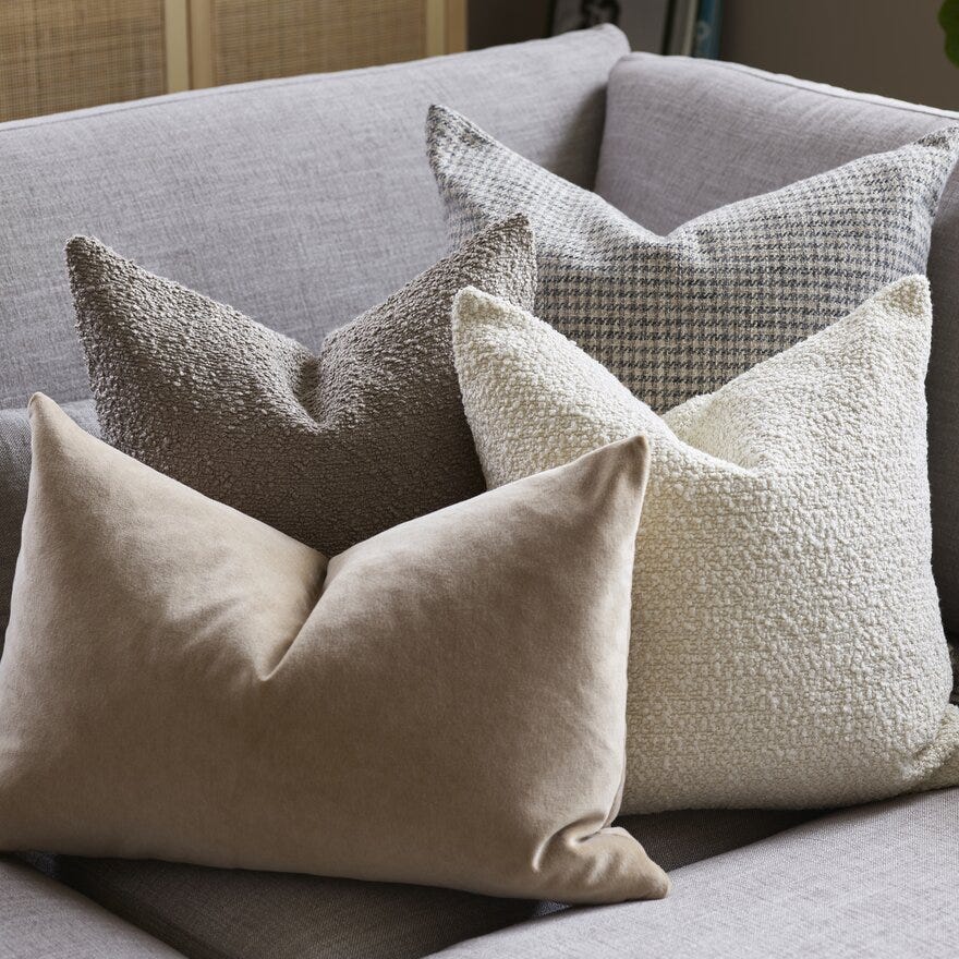 Jakobsdals BOUCLE MOMENT Pynteputetrekk 50x50 cm i Hvit