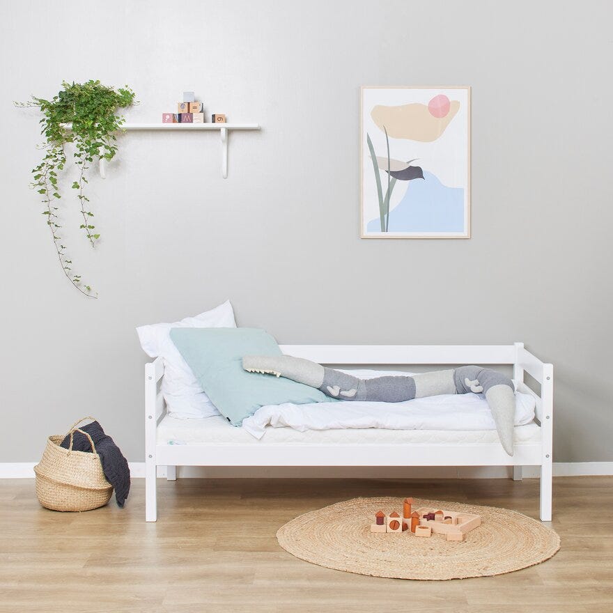 Hoppekids ECO ONE Barneseng junior 70x160 cm i Hvit