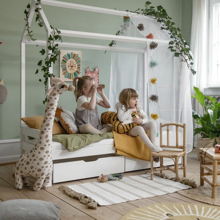 Hoppekids ECO ONE Barneseng hus 70x160 cm i Hvit