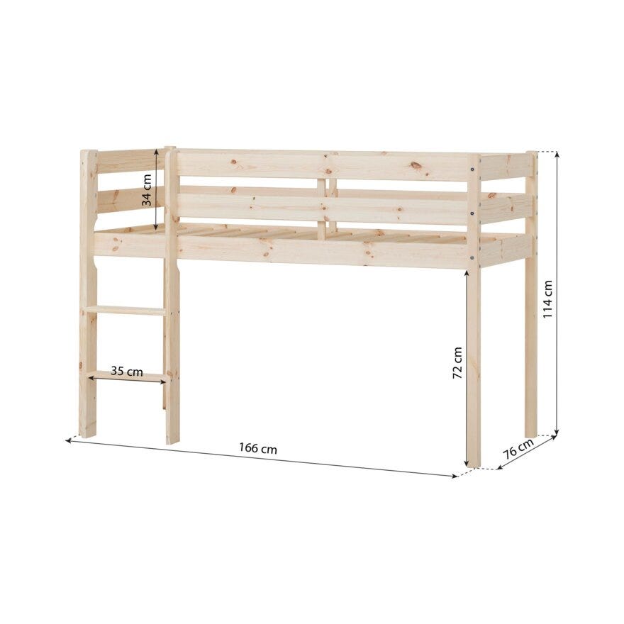 Hoppekids ECO ONE Køyeseng 70x160 cm i Beige/natur