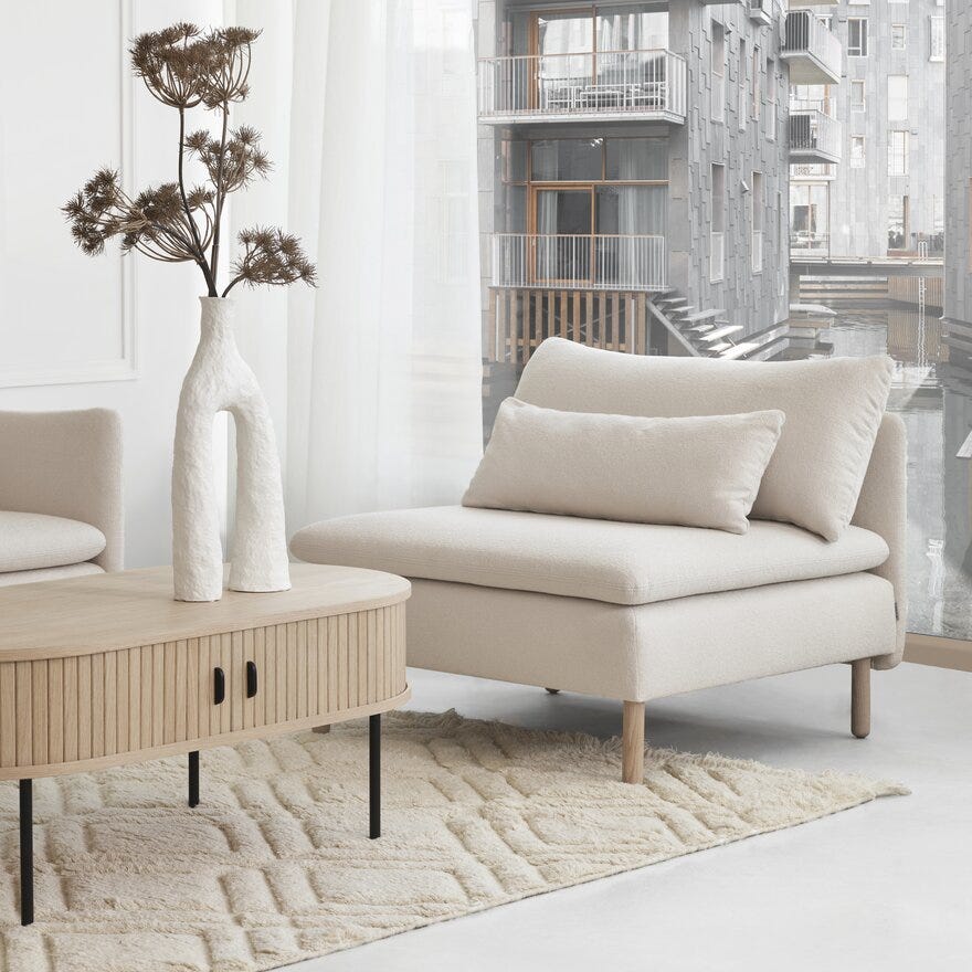 NOLA Sofabord 60x120 cm i Beige/natur