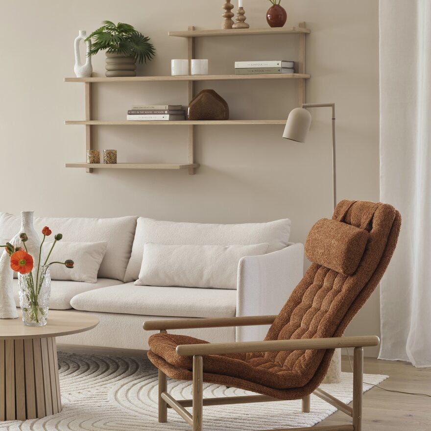DELPHI Vegghylle 151x25 cm i Beige/natur