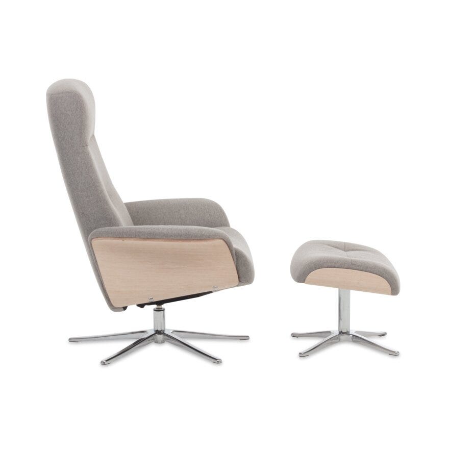 Select ASTRA Hvilestol med fotskammel i Beige/natur