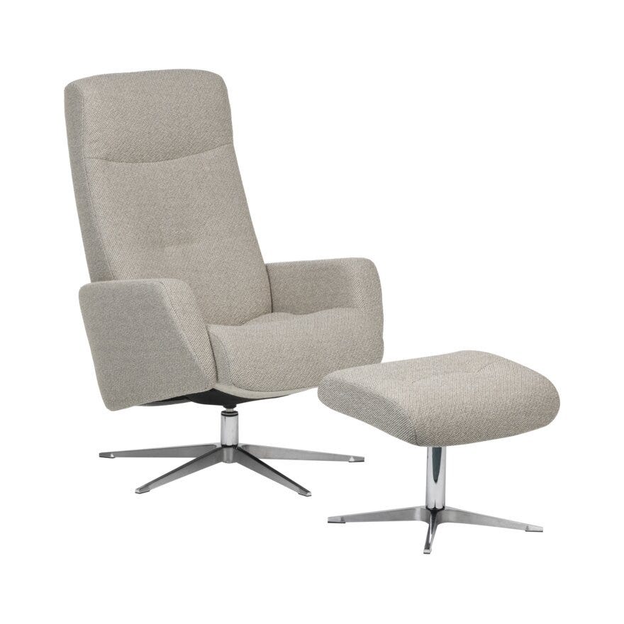 IMG ASTRA Hvilestol med fotskammel i Beige/natur