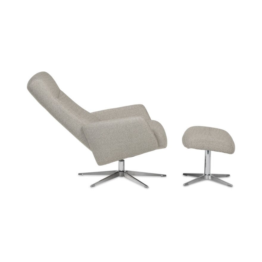IMG ASTRA Hvilestol med fotskammel i Beige/natur