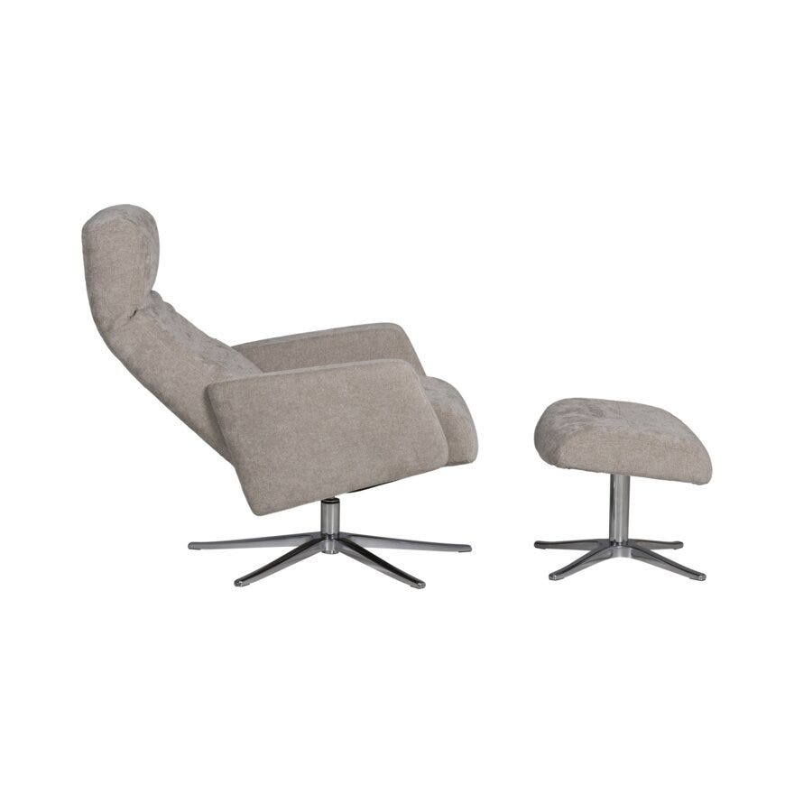 IMG ASTRA Hvilestol med fotskammel i Beige/natur