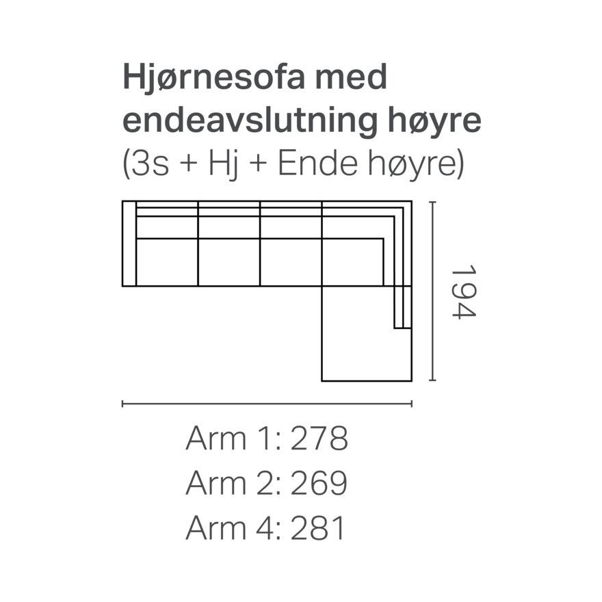 Select MELBY Hjørnesofa i Beige/natur