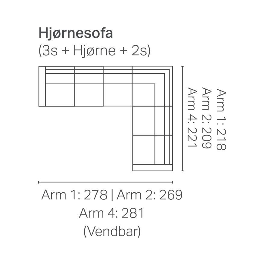 Select MELBY Hjørnesofa i Beige/natur