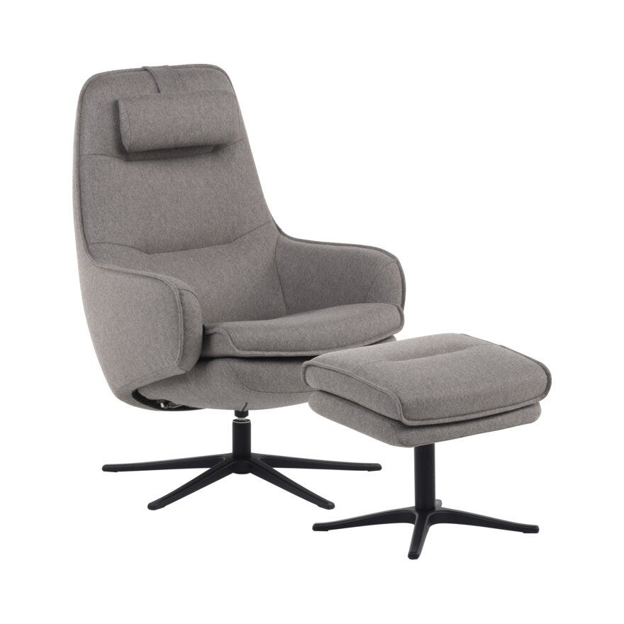IMG NOVA Hvilestol med fotskammel i Beige/natur