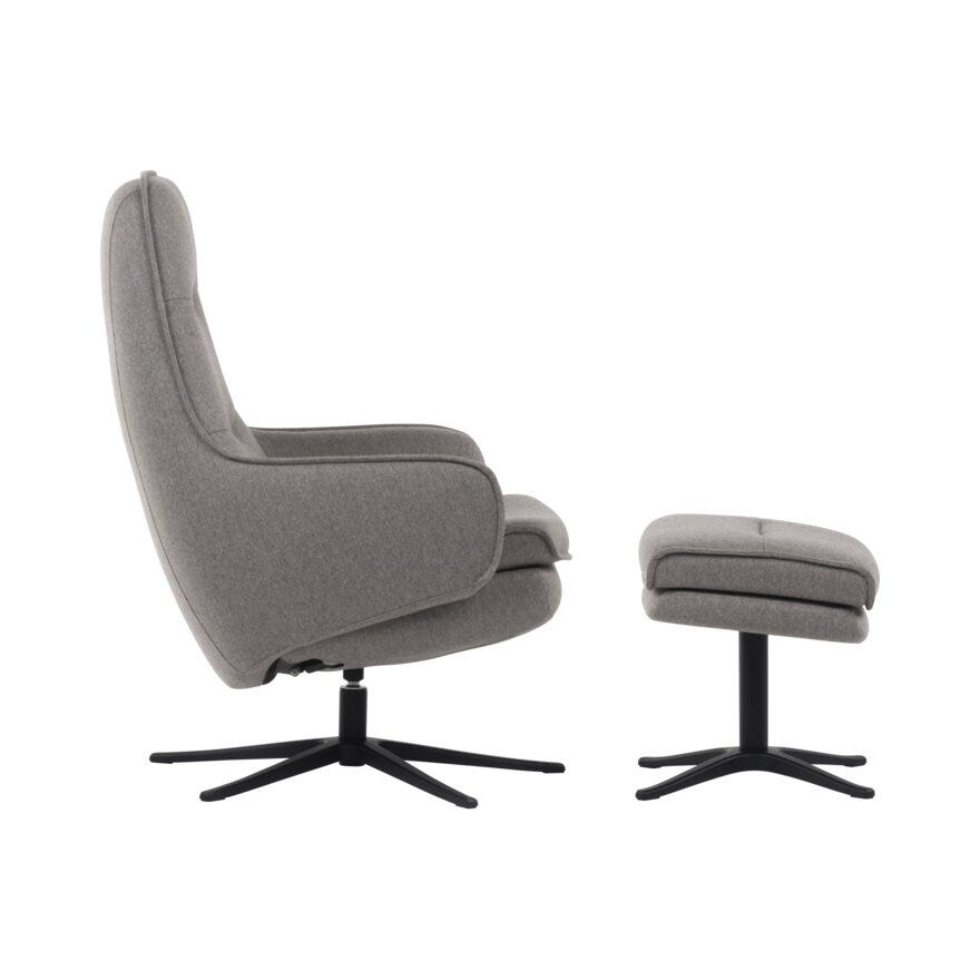 IMG NOVA Hvilestol med fotskammel i Beige/natur