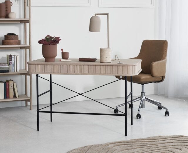 BOWEN Rundt teppe Ø160 cm i Beige/natur