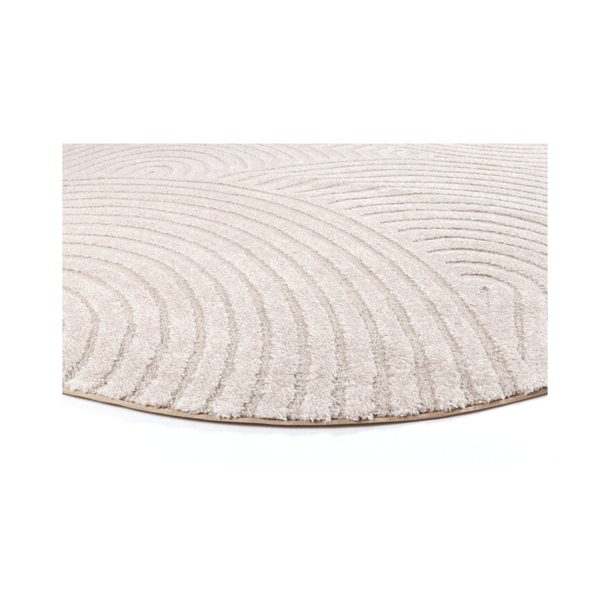 DEVINE Rundt teppe Ø200 cm i Beige/natur