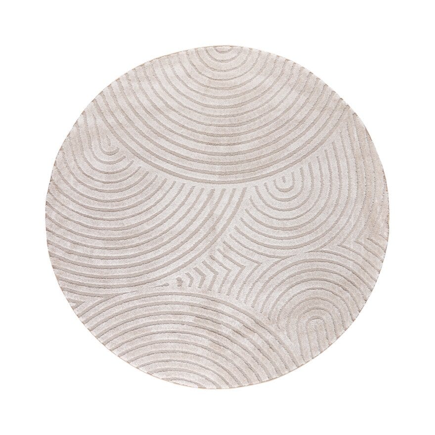 DEVINE Rundt teppe Ø200 cm i Beige/natur