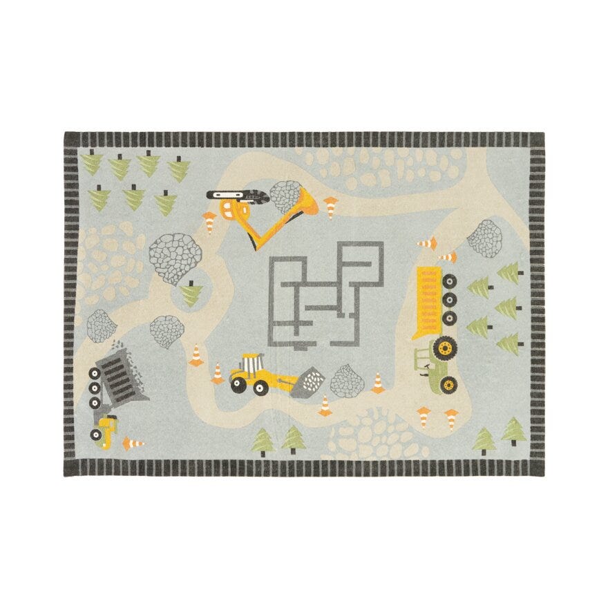 GRAVEMASKIN Teppe 120x170 cm i Blå