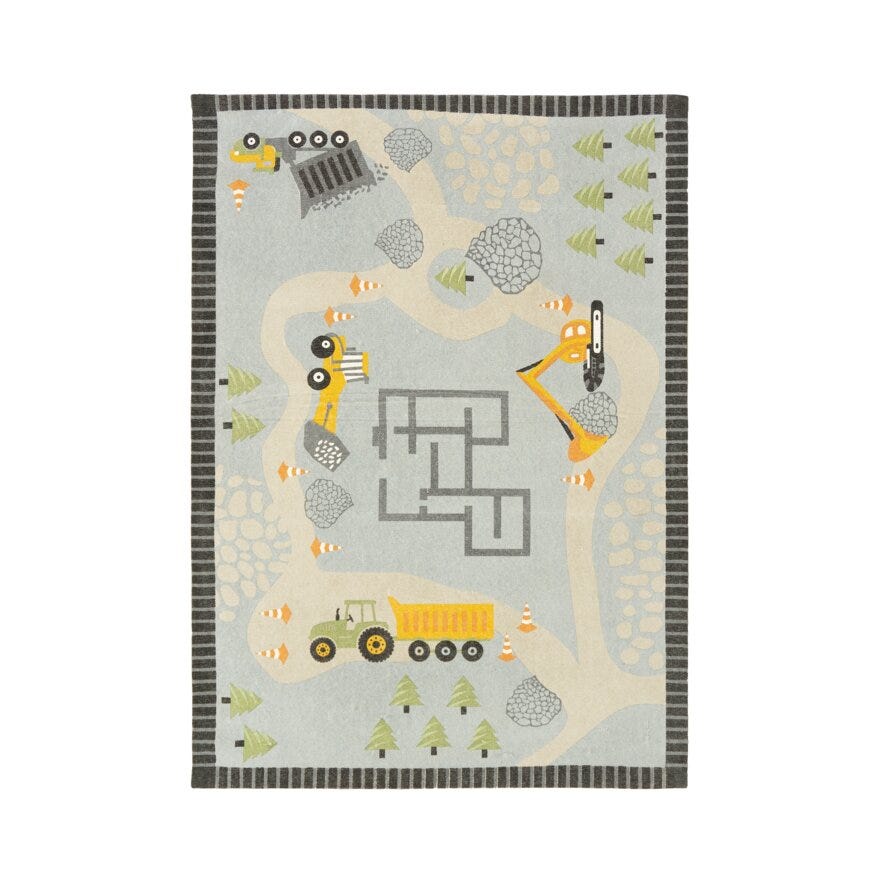 GRAVEMASKIN Teppe 120x170 cm i Blå